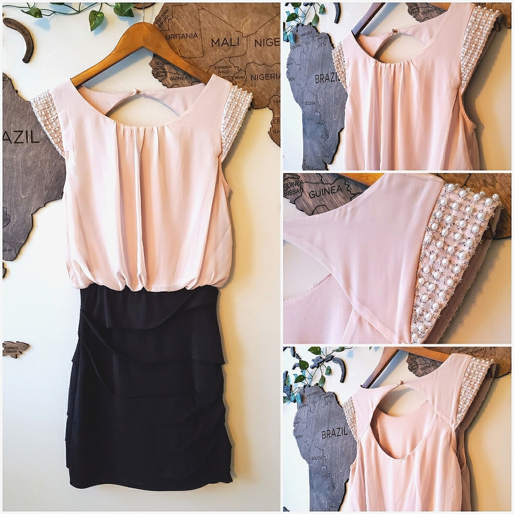 NWOT🔥Elegant Soft Pink Pearl Office/Party Dress